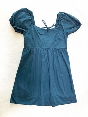 Puff Sleeve Teal Dress - AND NOW THIS